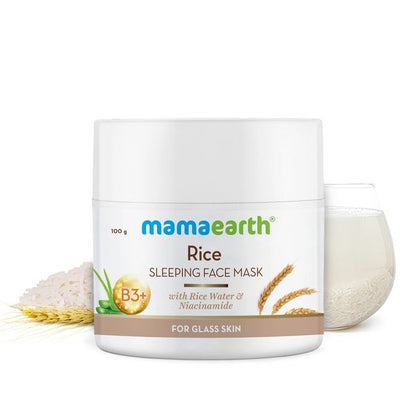 Mamaearth Rice Sleeping Face Mask With Rice Water & Niacinamide for Glass Skin - 100 ml