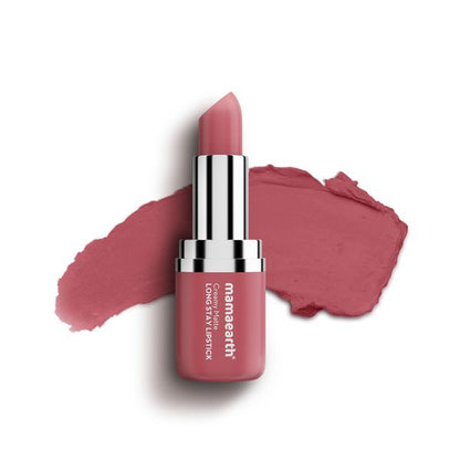 Mamaearth Creamy Matte Long Stay Lipstick with Murumuru Butter and Vitamin E - 4.2g | Rose Nude