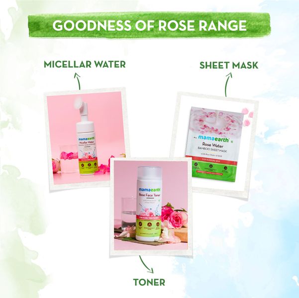 Mamaearth Rose Water Bamboo Sheet Mask with Rose Water and Milk for Glowing Skin - 25 g