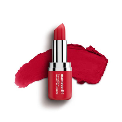 Mamaearth Creamy Matte Long Stay Lipstick with Murumuru Butter and Vitamin E - 4.2g | Ruby Crush