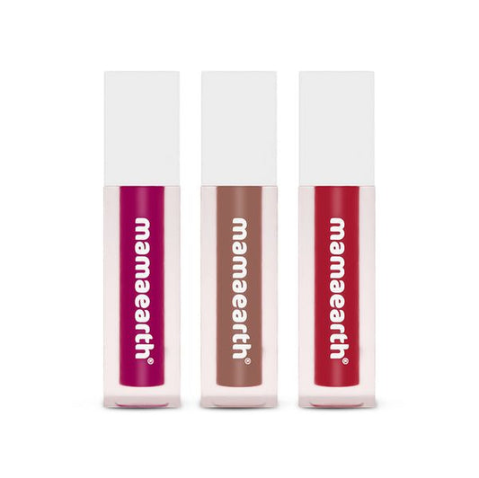 Mamaearth Feather Light Liquid Matte Mini Lipsticks- Set of 3