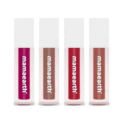 Mamaearth Feather Light Liquid Matte Lipstick pack of 4 minis (4 X 1.2 ml)