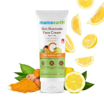 Mamaearth Skin Illuminate Face Cream with Vitamin C and Turmeric for Radiant Skin – 80 g