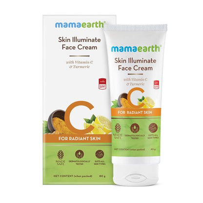 Mamaearth Skin Illuminate Face Cream with Vitamin C and Turmeric for Radiant Skin – 80 g