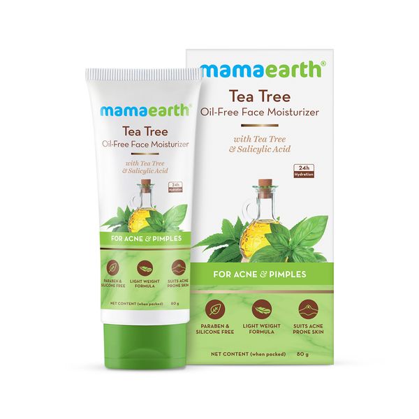 Mamaearth Tea Tree Oil-Free Face Moisturizer with Tea Tree and Salicylic Acid for Acne and Pimples - 80 ml