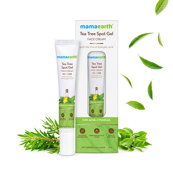 Mamaearth Tea Tree Spot Gel Face Cream with Tea Tree and Salicylic Acid For Acne and Pimples - 15 g