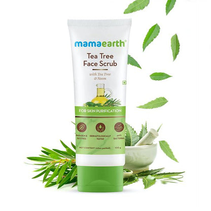 Mamaearth Tea Tree Face Scrub with Tea Tree and Neem for Skin Purification - 100g