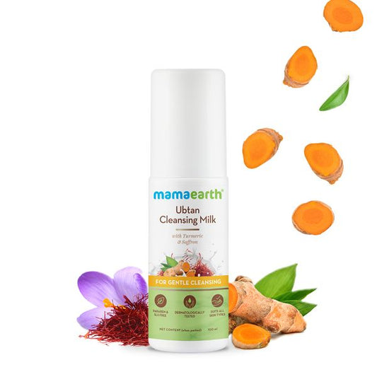 Mamaearth Ubtan Cleansing Milk with Turmeric & Saffron for Gentle Cleansing – 100ml