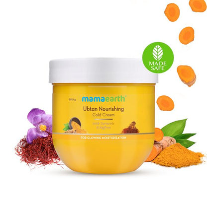 Mamaearth Ubtan Nourishing Cold Cream with Turmeric & Saffron for Glowing Moisturization – 200 g