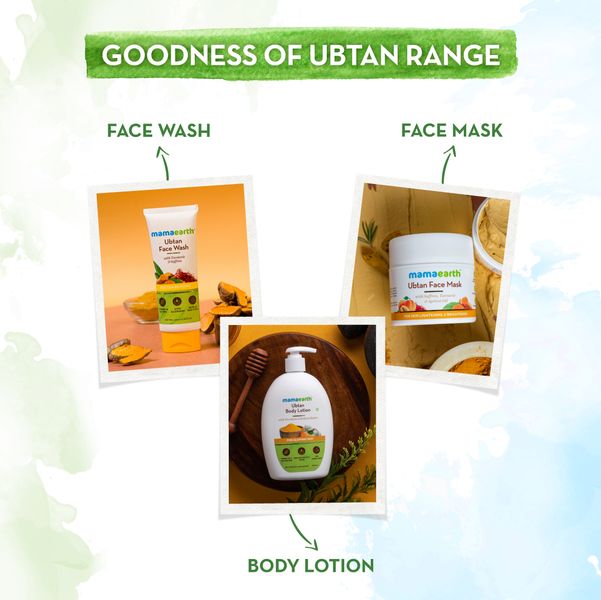 Mamaearth Ubtan Face Mask with Saffron and Turmeric for Skin Brightening and Tan Removal - 100g