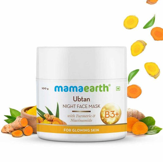 Mamaearth Ubtan Night Face Mask with Turmeric and Niacinamide for Glowing Skin - 100 g