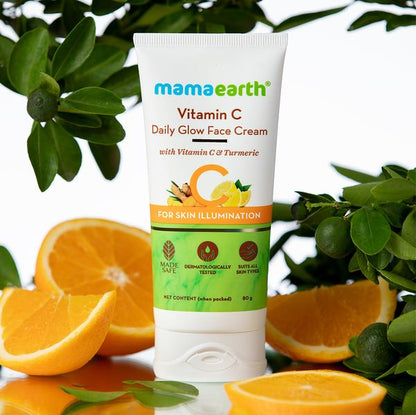 Mamaearth Vitamin C Daily Glow Face Cream With Vitamin C & Turmeric for Skin Illumination - 80 g