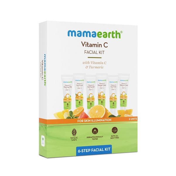 Mamaearth Vitamin C Facial Kit with Vitamin C & Turmeric for Skin Illumination - 60 g