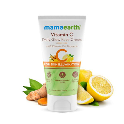 Mamaearth Vitamin C Daily Glow Face Cream With Vitamin C & Turmeric for Skin Illumination - 150g