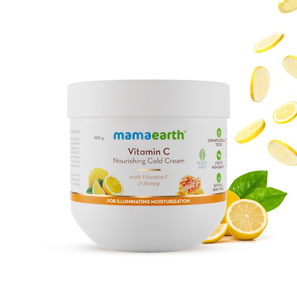 Mamaearth Vitamin C Nourishing Cold Cream with Vitamin C & Honey for Illuminating Moisturization - 100 g