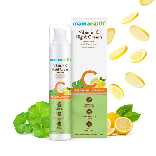 Mamaearth Vitamin C Night Cream with Vitamin C and Gotu Kola for Skin Illumination - 50g