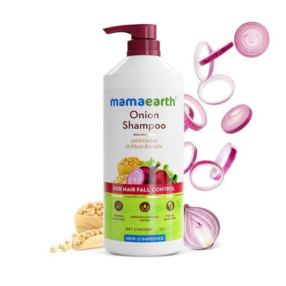 Mamaearth Onion Shampoo for Hair Growth and Hair Fall Control with Onion and Plant Keratin - 1 Litre